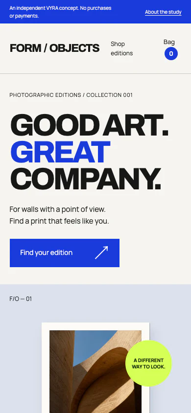 Form Objects concept on a narrow screen