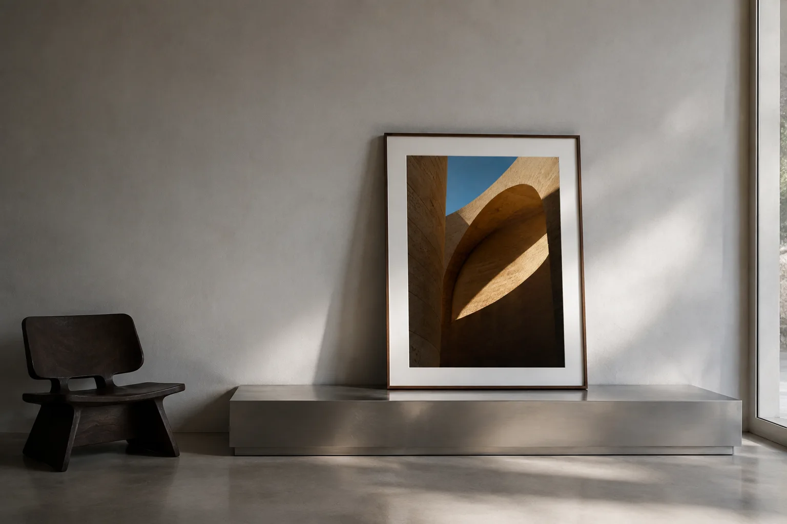 Illustrative room styling with Study of light on the wall
