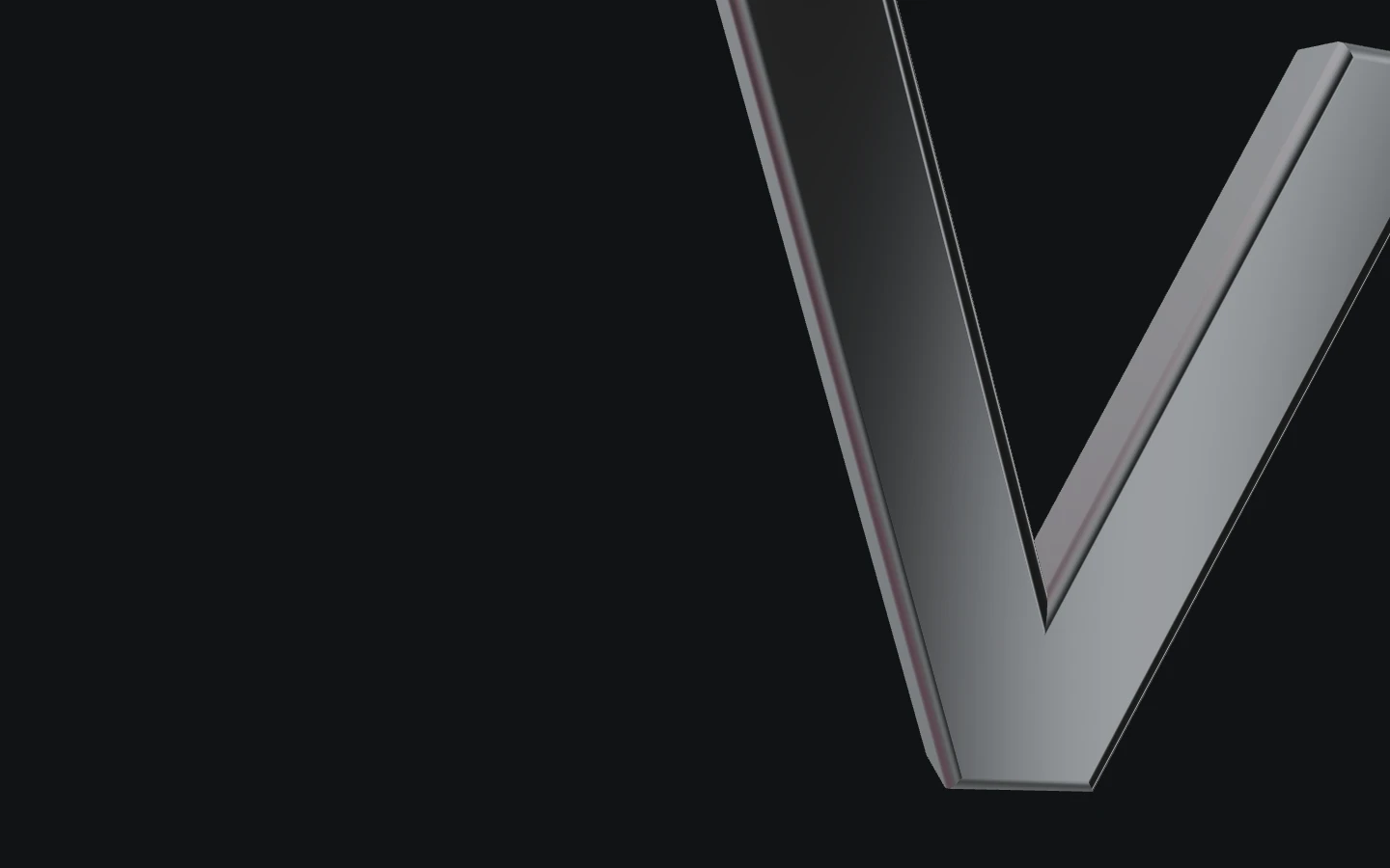 VYRA’s metallic V sculpture